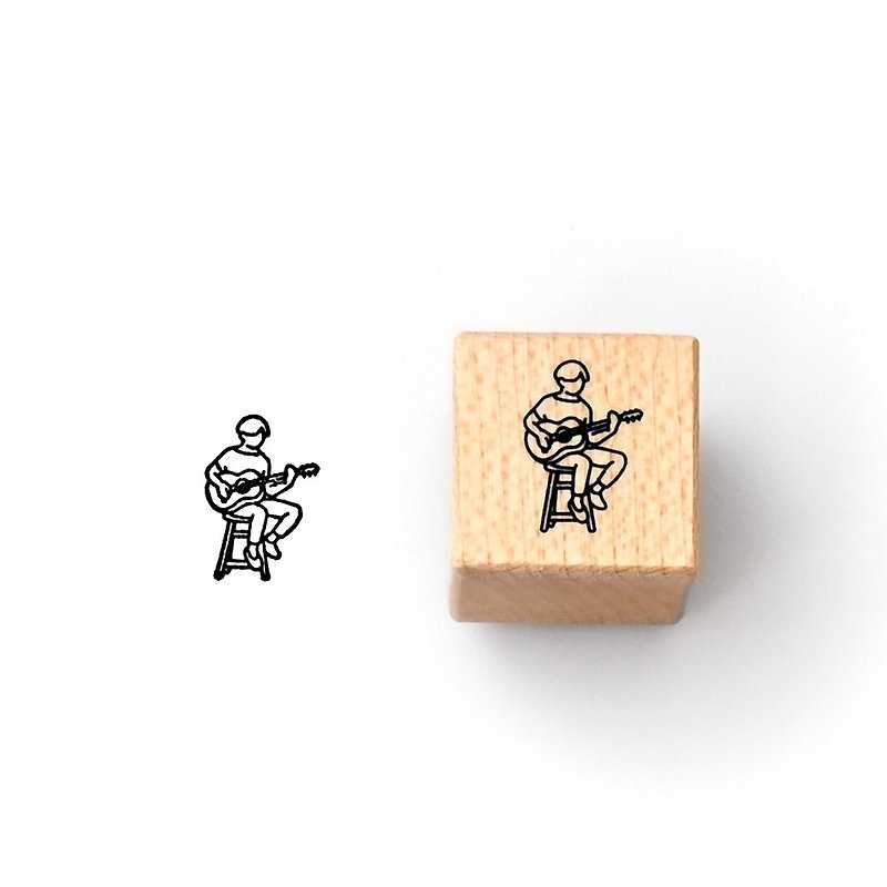 Today Stamps - Playing guitar - Stamps & Stamp Pads - Wood Khaki