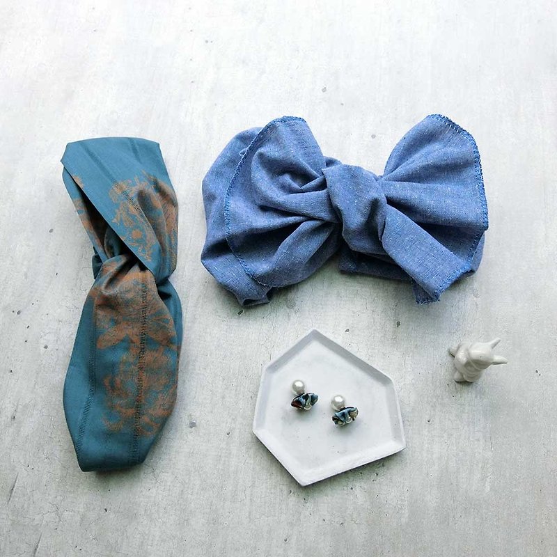Lucky Bag Package - Dan Blue Set - Headbands - Cotton & Hemp Blue