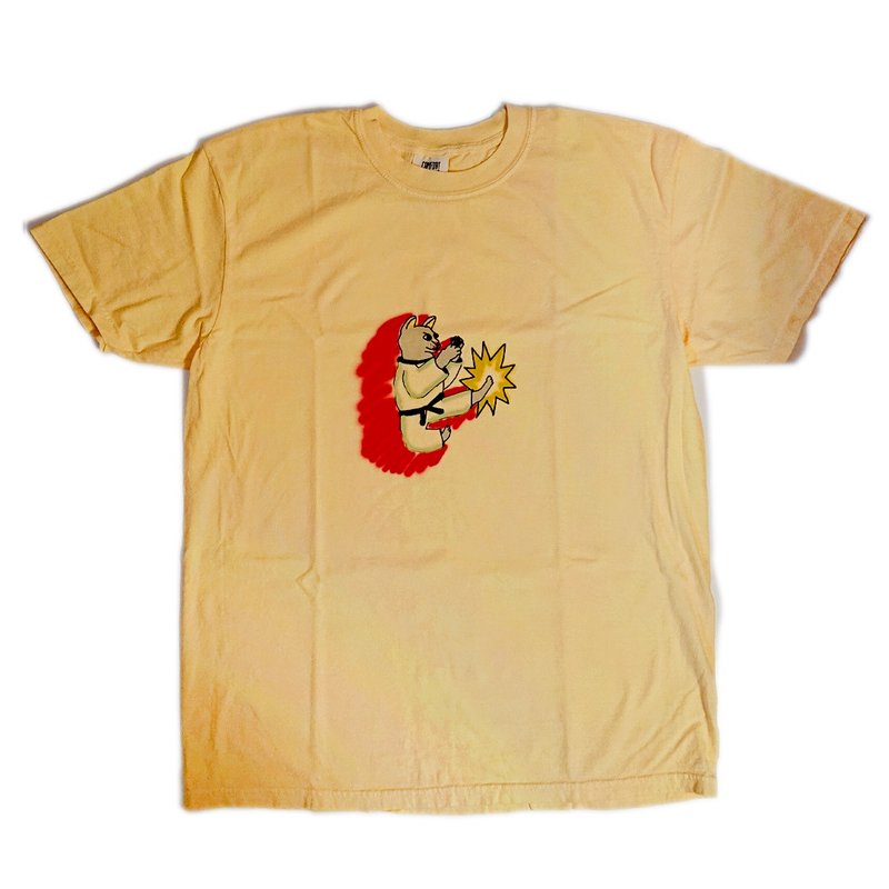 功夫貓飛踢 T - shirt - 女 T 恤 - 棉．麻 多色