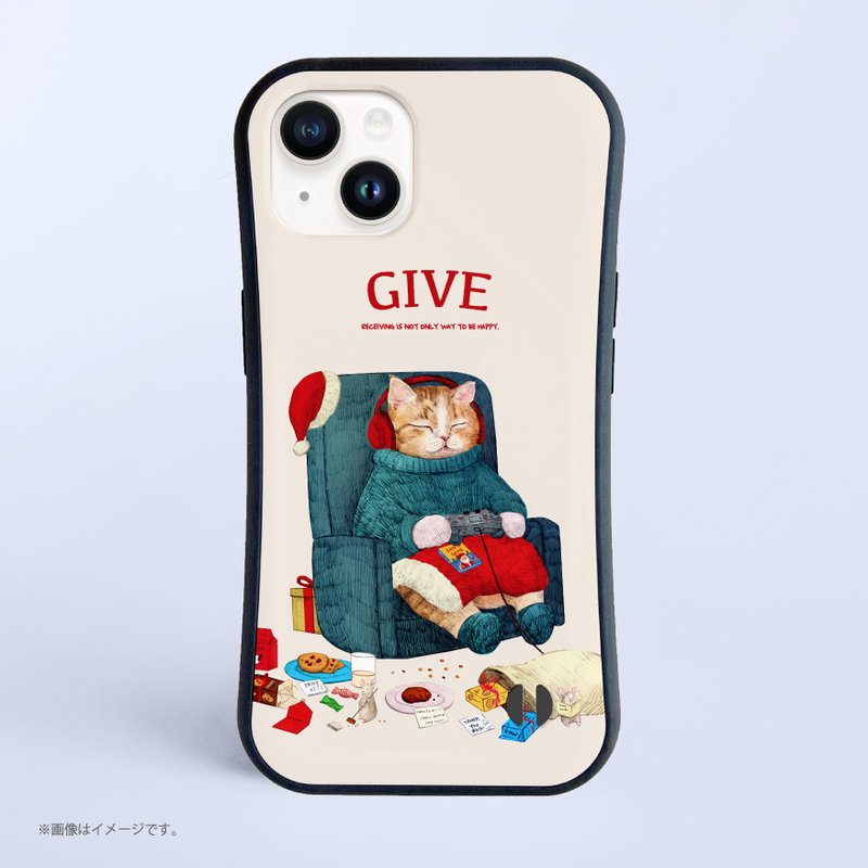 Santa Cat /耐衝撃グリップiPhoneケース - 手機殼/手機套 - 塑膠 白色