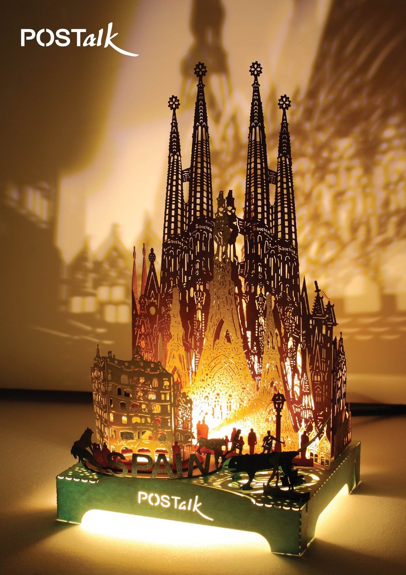 Barcelona - Paper Art Light Model - POSTalk Traveler Series (TL-04) Gift - งานไม้/ไม้ไผ่/ตัดกระดาษ - วัสดุอื่นๆ หลากหลายสี