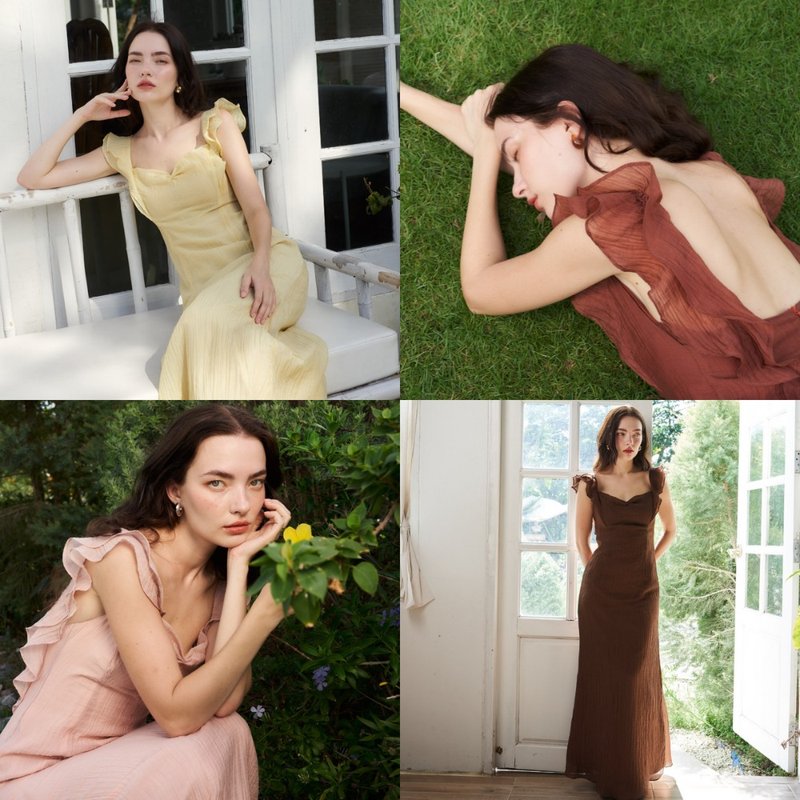 BELLE MAXI DRESS - 洋裝/連身裙 - 聚酯纖維 