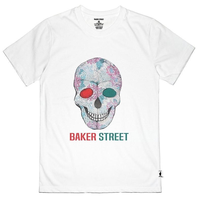 British Fashion Brand -Baker Street- Skull Printed T-shirt - Men's T-Shirts & Tops - Cotton & Hemp 