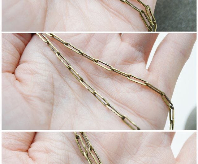 Simple Series-Malachite Azurite‧Oxidized Brass Handmade Front Clasp  Necklace - Shop Ji Moi Necklaces - Pinkoi