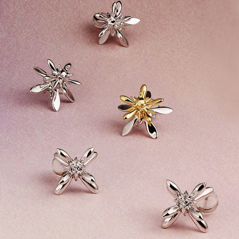 Small, original, unique earrings with a small design and elegant temperament - ต่างหู - โลหะ สีเงิน