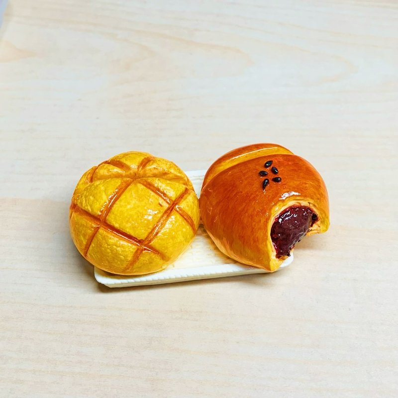 Pineapple Red Bean Bread Business Card/Memo Clip - ที่ตั้งบัตร - ดินเหนียว หลากหลายสี