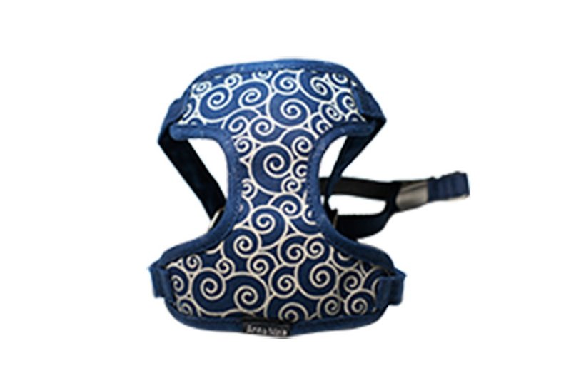 Pet chest back / chest strap cat and dog for retro blue Tang - Collars & Leashes - Cotton & Hemp 