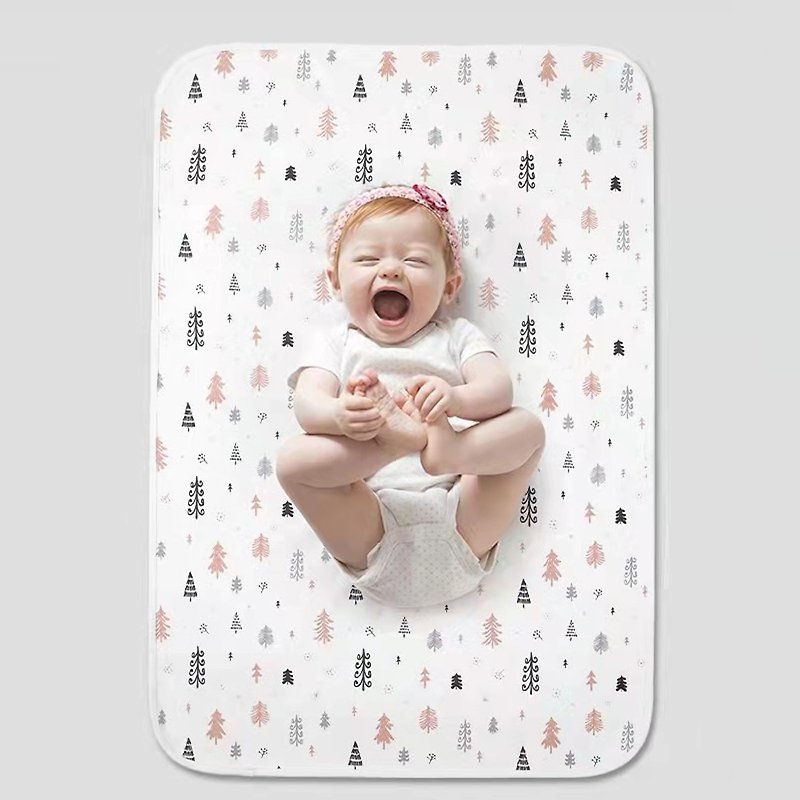 Infant baby cotton double-sided changing mat waterproof and washable four seasons breathable baby bed leak-proof sheets - ผ้าปูที่นอน - ผ้าฝ้าย/ผ้าลินิน ขาว