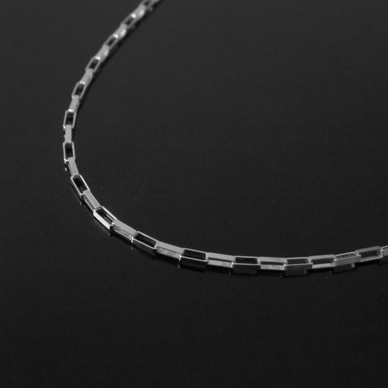 Large square 1.5mm thick Silver chain (single chain) / 925 Silver - สร้อยคอ - โลหะ สีเงิน