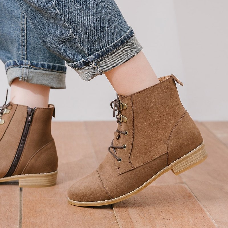 Go to the dark clouds and walk with waterproof short boots - Cocoa Latte - Women's Booties - Waterproof Material Brown