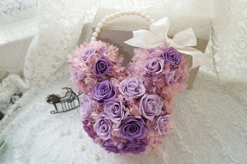 Amaranth stars flowers - bouquets Mickey hand shape*exchange gifts*Valentine's Day*wedding*birthday gift - ตกแต่งต้นไม้ - พืช/ดอกไม้ สีม่วง