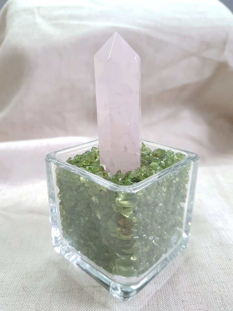 |櫻花樹| 粉晶。橄欖石 - 擺飾/家飾品 - 水晶 粉紅色