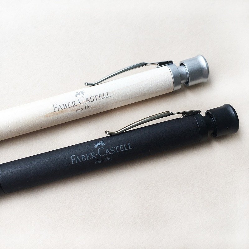 Faber-Castell Faber高品位ログ二重使用ペン|ドイツの二重使用ペンの原子ペンの自動ペン - 油性・ゲルインクボールペン - 木製 ホワイト