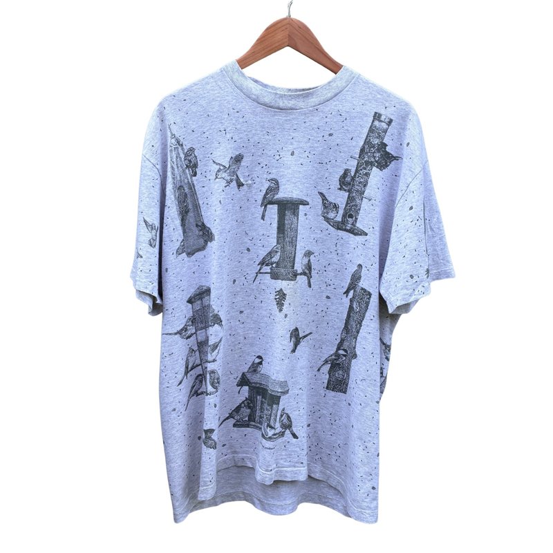 Vintage Rel.e.vant Product Birdhouse Graphic All over print T-Shirt - 男 T 恤 - 棉．麻 紅色
