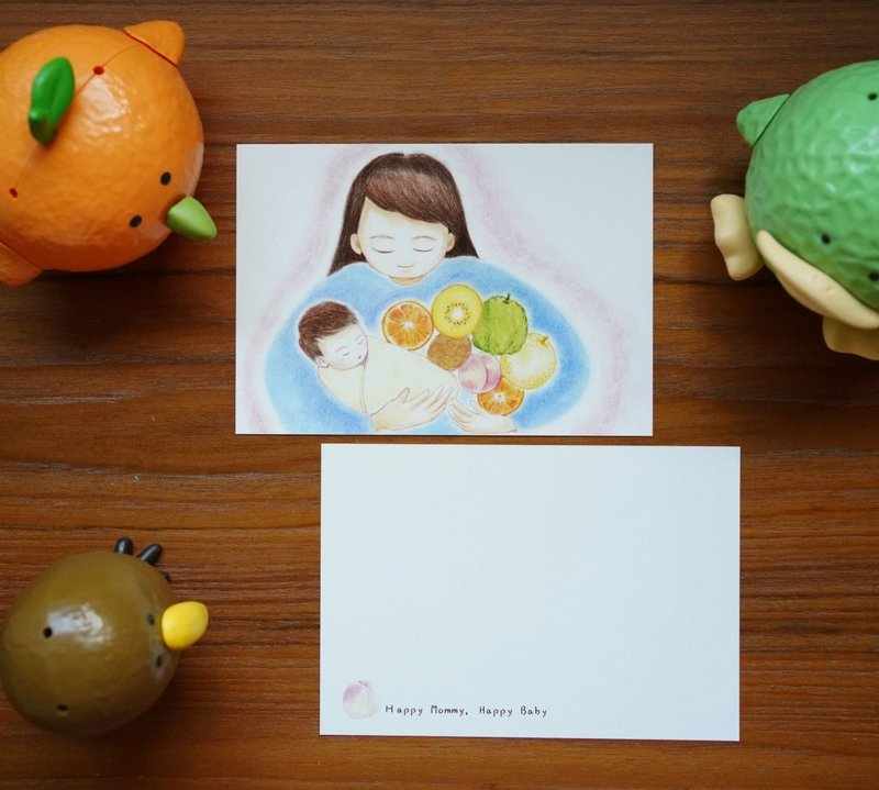 Happy Mom Happy Baby Postcard - การ์ด/โปสการ์ด - กระดาษ 