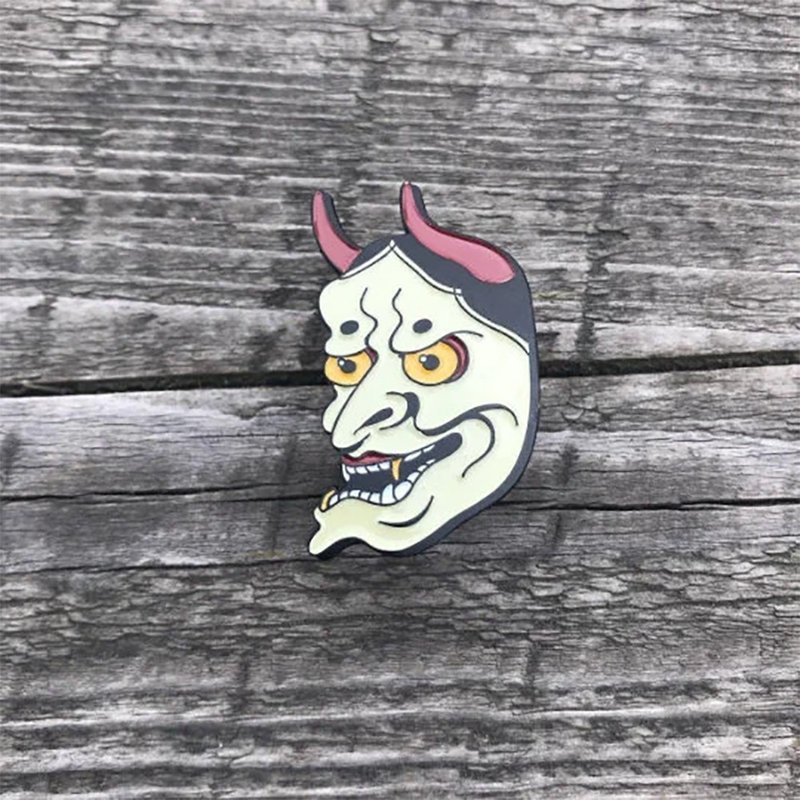 Hannya metal pin Japanese Traditional Noh Mask Collection theater Kabuki Kyogen - Other - Other Metals 