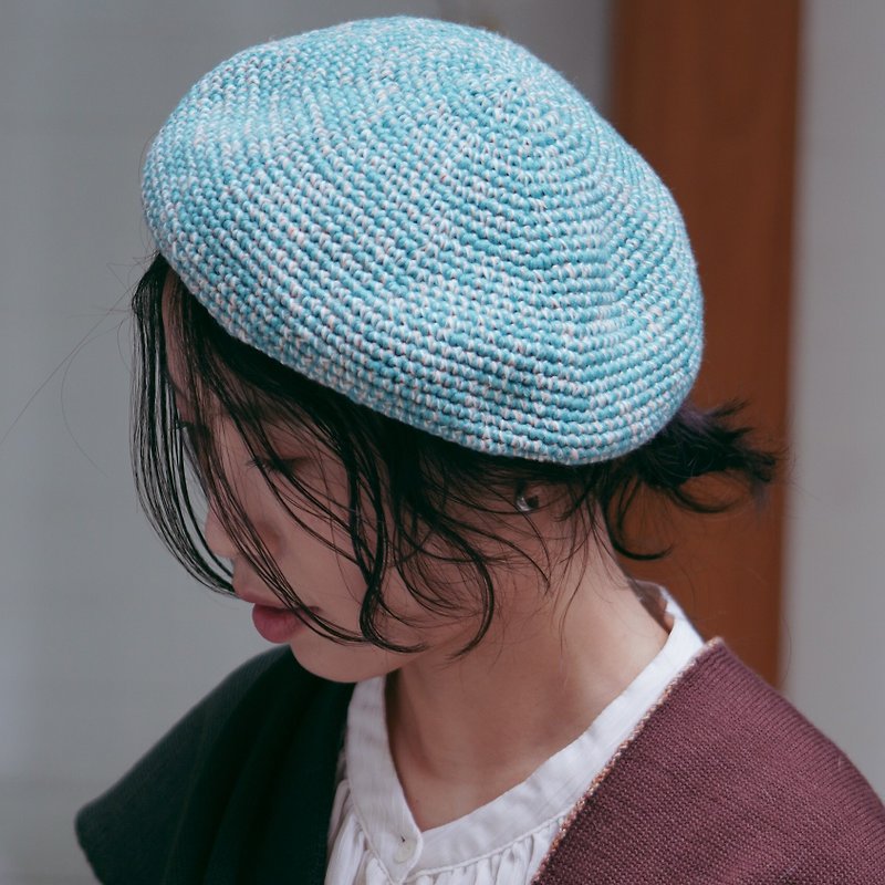 Wool blend beret - Lake Green - หมวก - ขนแกะ สีเขียว