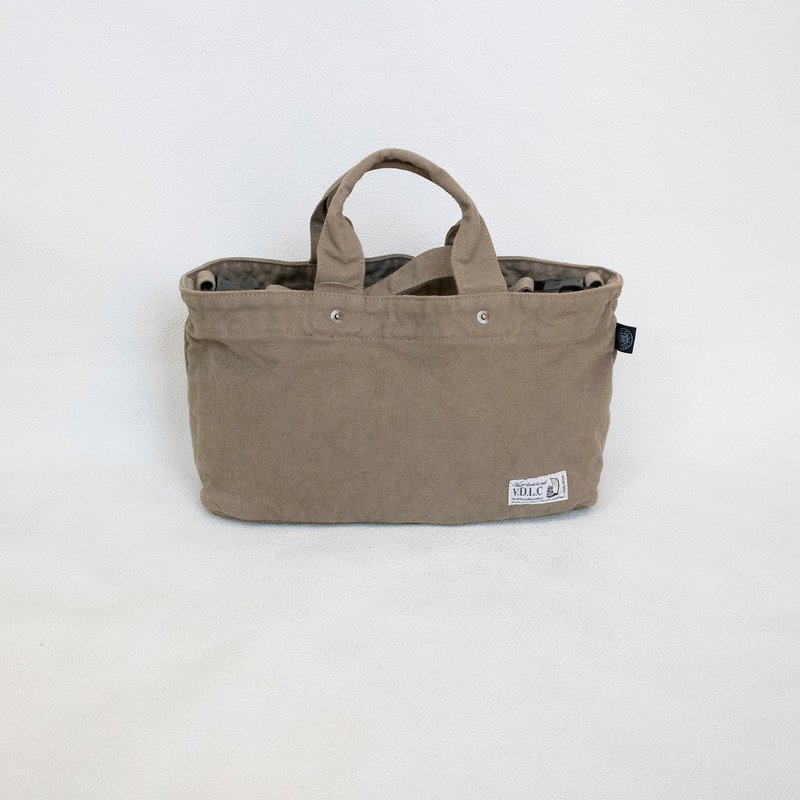 Buggy Bag [Beige] (VC-43) - กระเป๋าถือ - ผ้าฝ้าย/ผ้าลินิน สีกากี