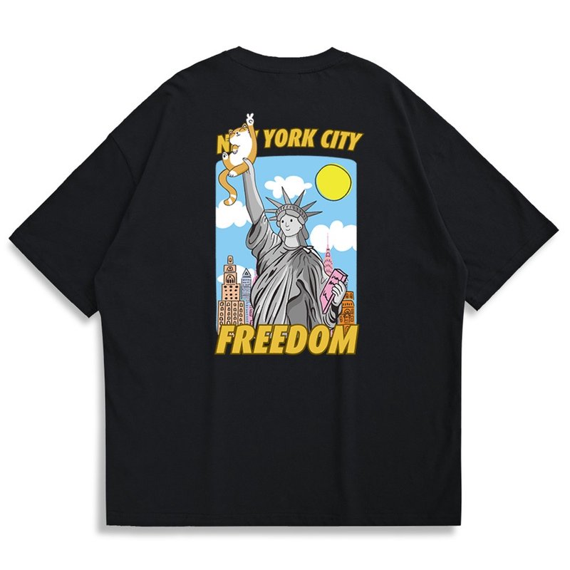 【CREEPS】Freedom of NY 寬鬆重磅印花T恤 - 帽T/大學T - 棉．麻 多色
