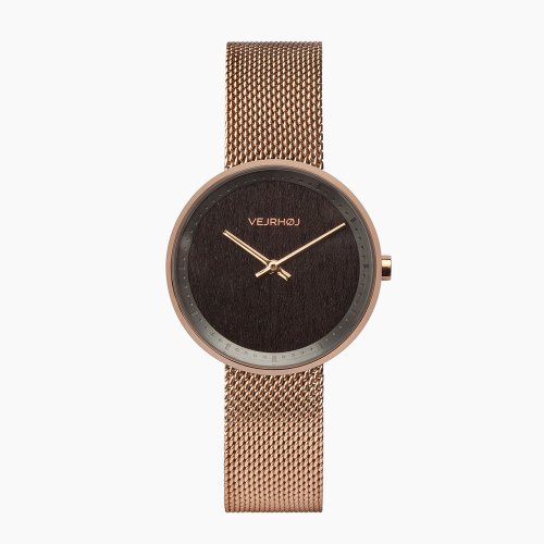 VEJRHOJ Danish Hoy Classic Log Watch-Stella Rose Gold-Dark