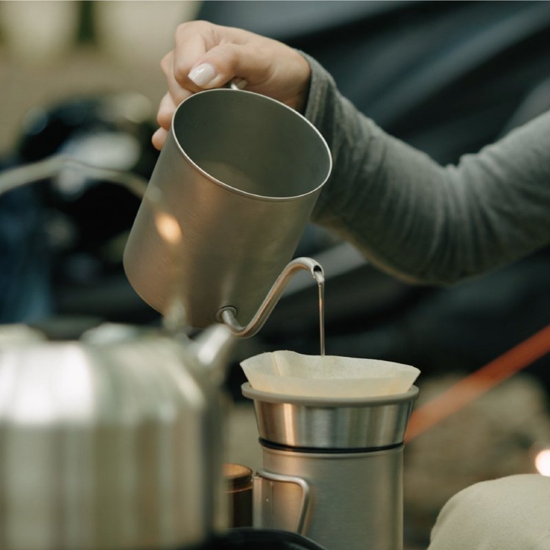 Camping Capsule Hand-brewed Coffee Set - เครื่องทำกาแฟ - สแตนเลส สีเขียว