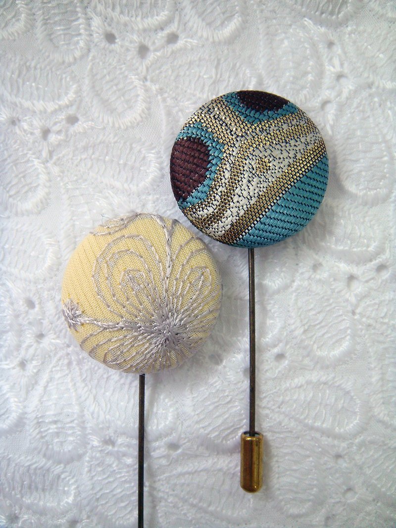 【StUdio】- Cloth specimen series pins_7 - เข็มกลัด - ผ้าฝ้าย/ผ้าลินิน หลากหลายสี