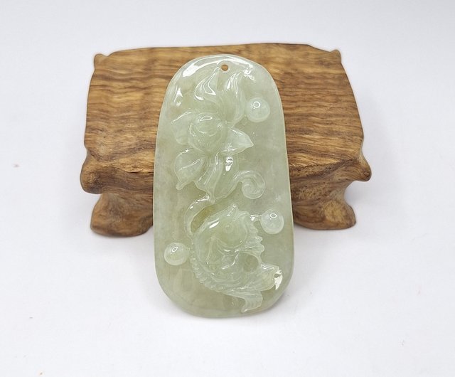 Burmese icy top type A jadeite jade pendant.