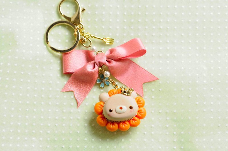 Sweet Dream++ Little Sun in Winter++ Little Lion Macarons/Bag Ornaments/Birthday Gifts - Keychains - Clay Pink