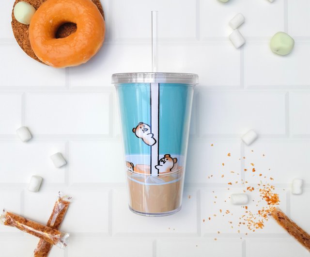 Starbucks Bear Straw Glass Cup Water Cup Milk Cup Animal Cup