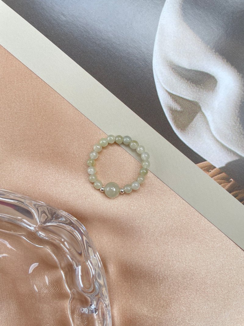 Sydney yellow natural Burmese A-quality jadeite ring - แหวนทั่วไป - หยก 