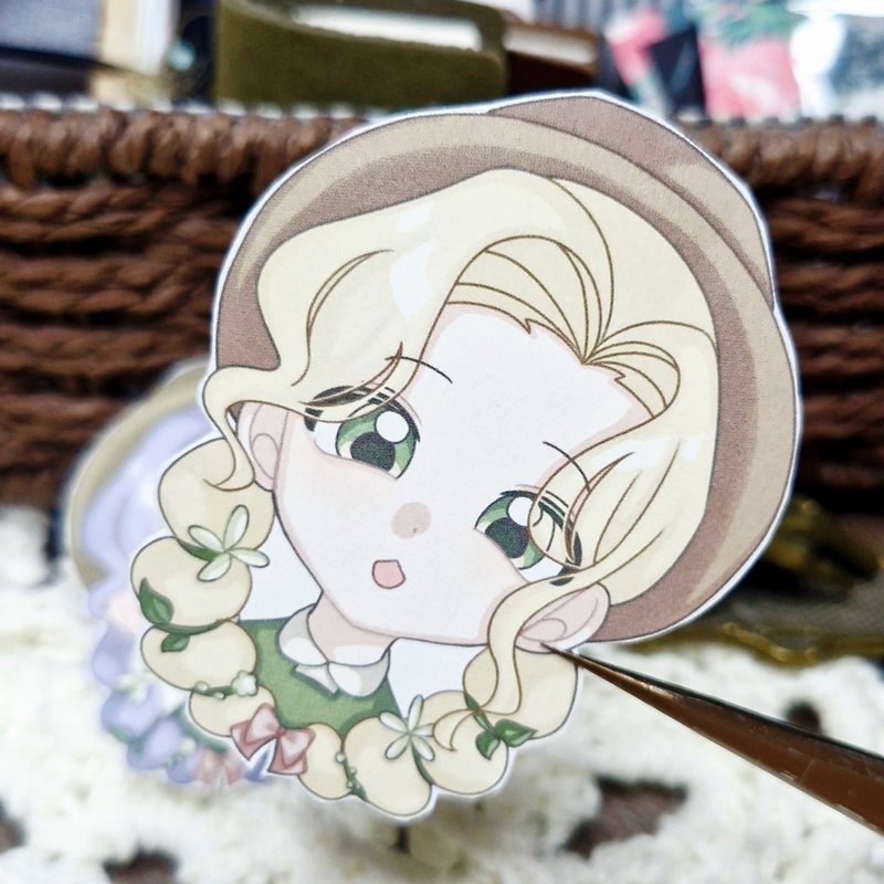 Cute lady paper sticker - 貼紙 - 紙 白色