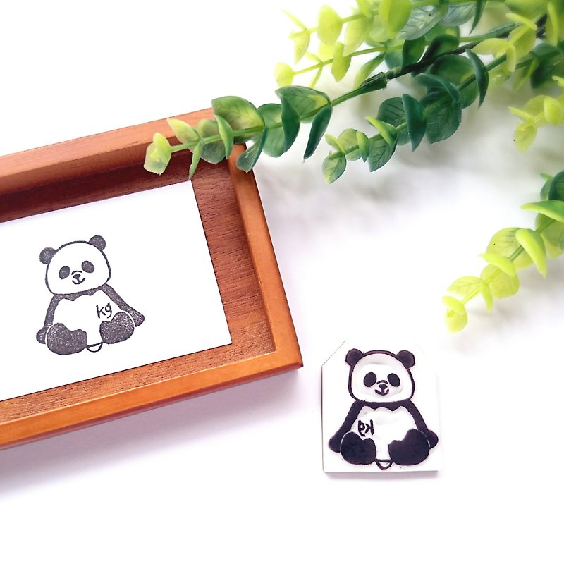 Panda weight record stamp - Stamps & Stamp Pads - Rubber White
