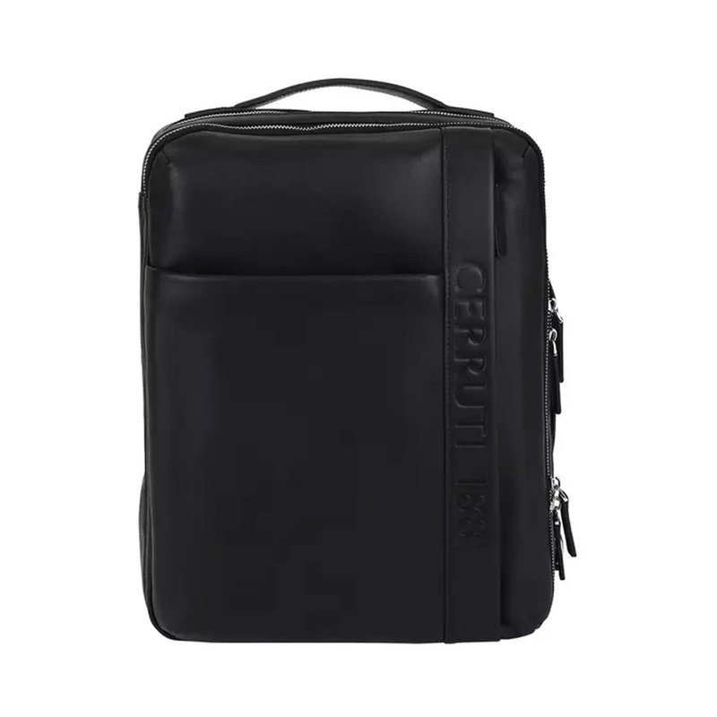 Cerruti 1881 Special Offer Brand New Exhibit Italian Top Calf Leather Backpack Black - กระเป๋าเป้สะพายหลัง - หนังแท้ สีดำ