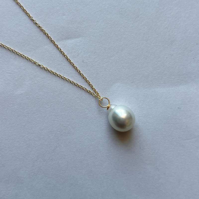 Collectible 13mm South Sea White Pearl Necklace, Ultimate Luster, 18K Gold, 14K Gold Filled - Necklaces - Pearl White