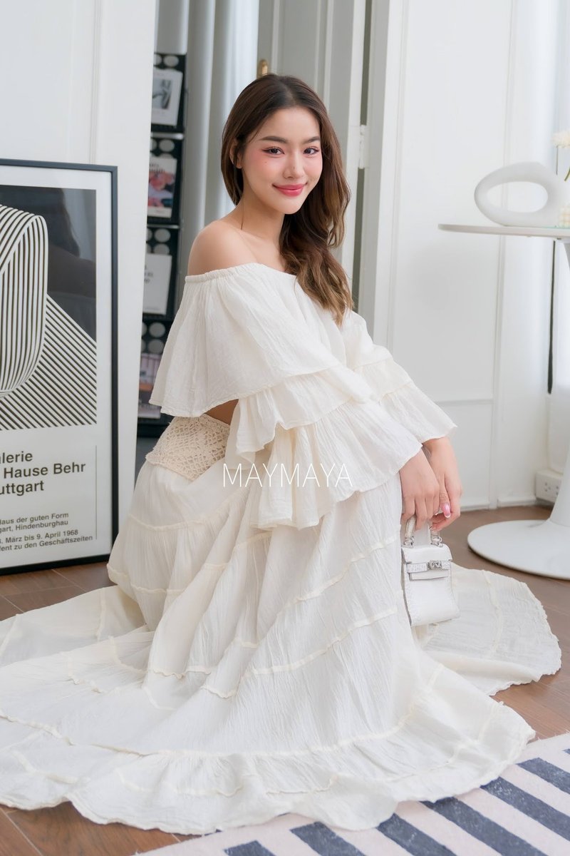 OFF SHOULDER RUFFLE TOP, BOHO CROP TOP, BEACH SUMMER CLOTHING, HOLIDAY CROP TOP - 女上衣/長袖上衣 - 棉．麻 紅色