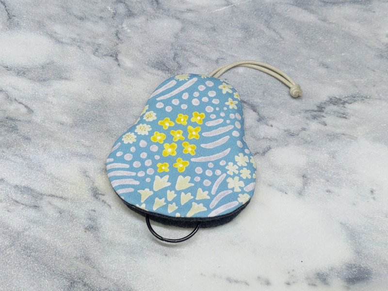 繁花藍 梨型鑰匙包【K251124】 - 鑰匙圈/鑰匙包 - 棉．麻 多色