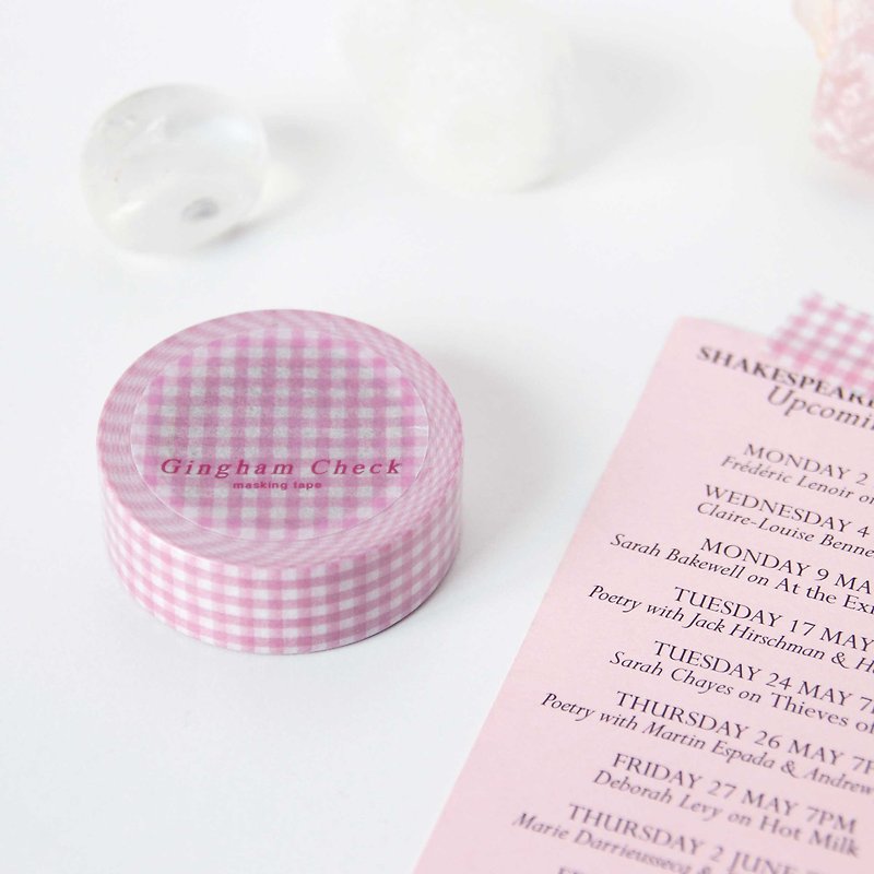 Gingham Check Masking Tape | Pink - Washi Tape - Paper Pink