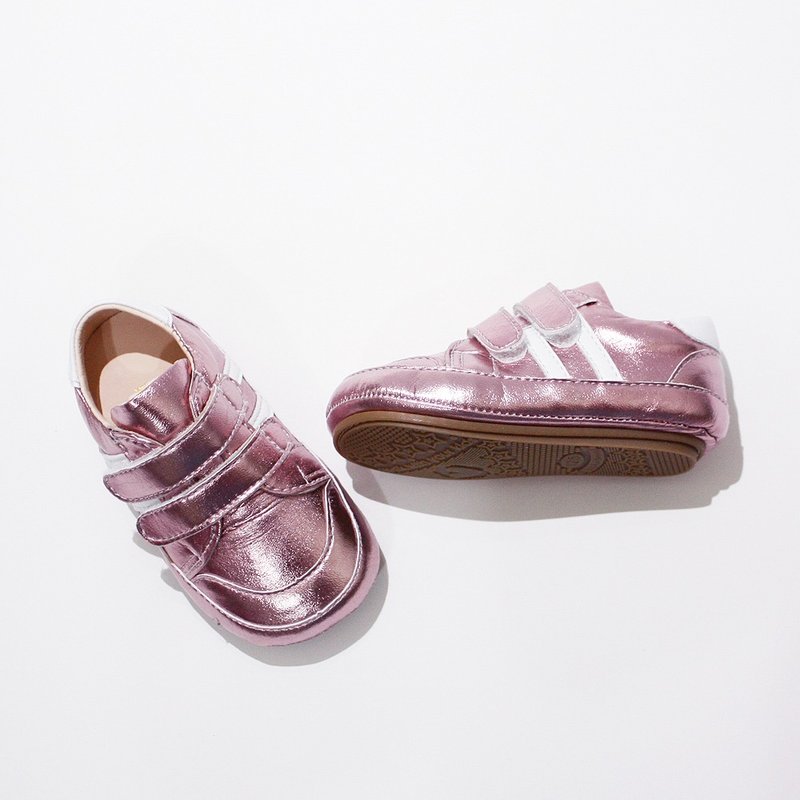 Handmade Children's Shoes - Casual Sporty Baby Shoes - Shimmering Pink - Kids' Shoes - Faux Leather Pink