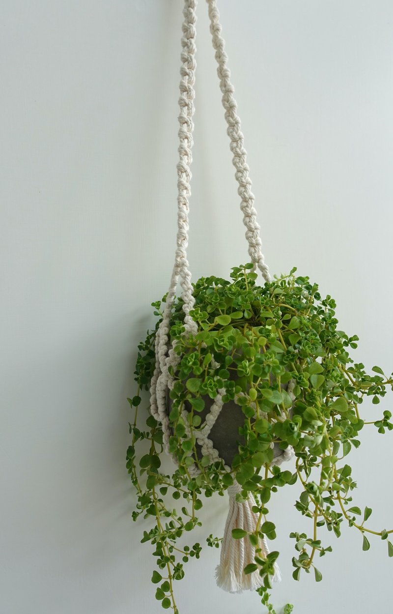 3.5" Mesh Plant Hanging Bowl Knot - ตกแต่งต้นไม้ - ผ้าฝ้าย/ผ้าลินิน 