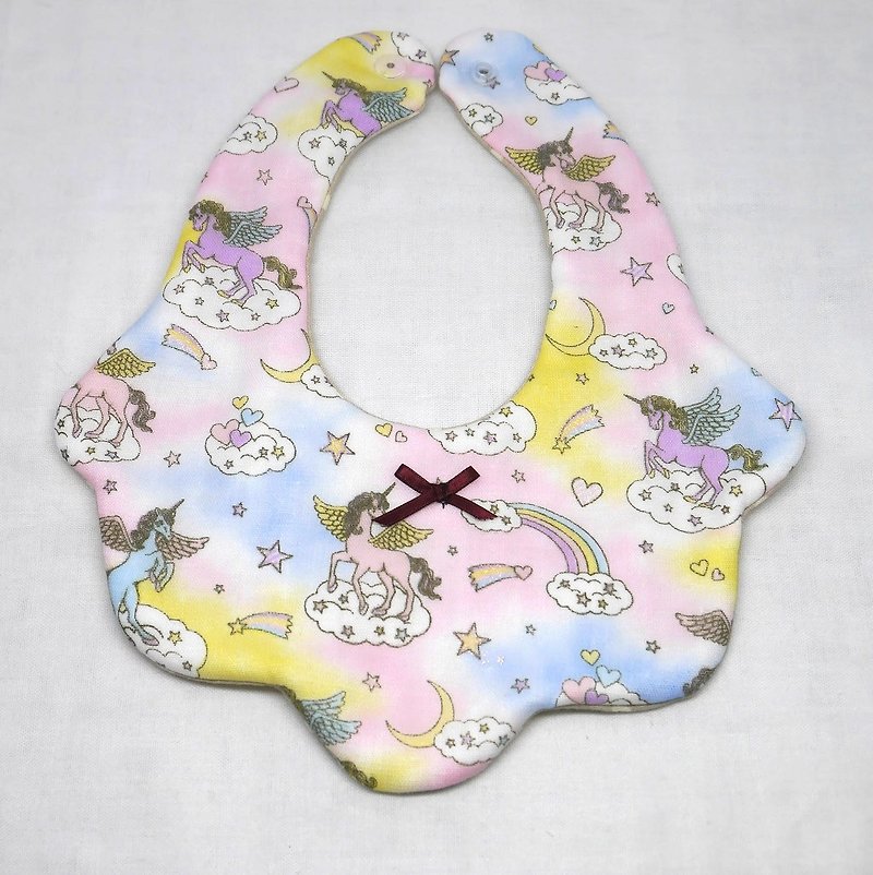Japanese Handmade 8-layer-gauze Baby Bib - 圍兜/口水巾 - 棉．麻 粉紅色