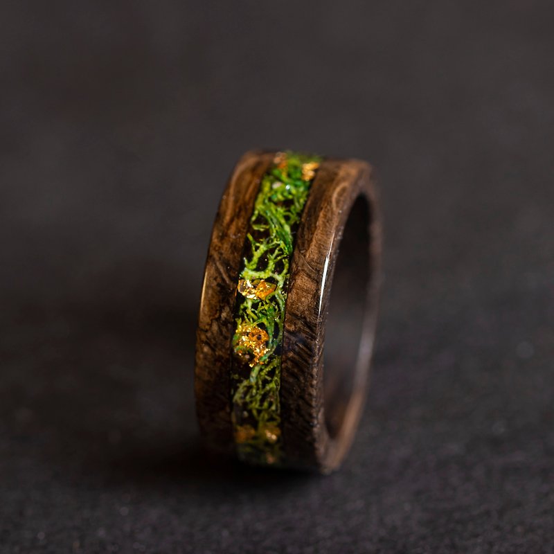 Wood jewelryresin Forest spirit a gift for women & men. Handmade accessories - General Rings - Wood Green