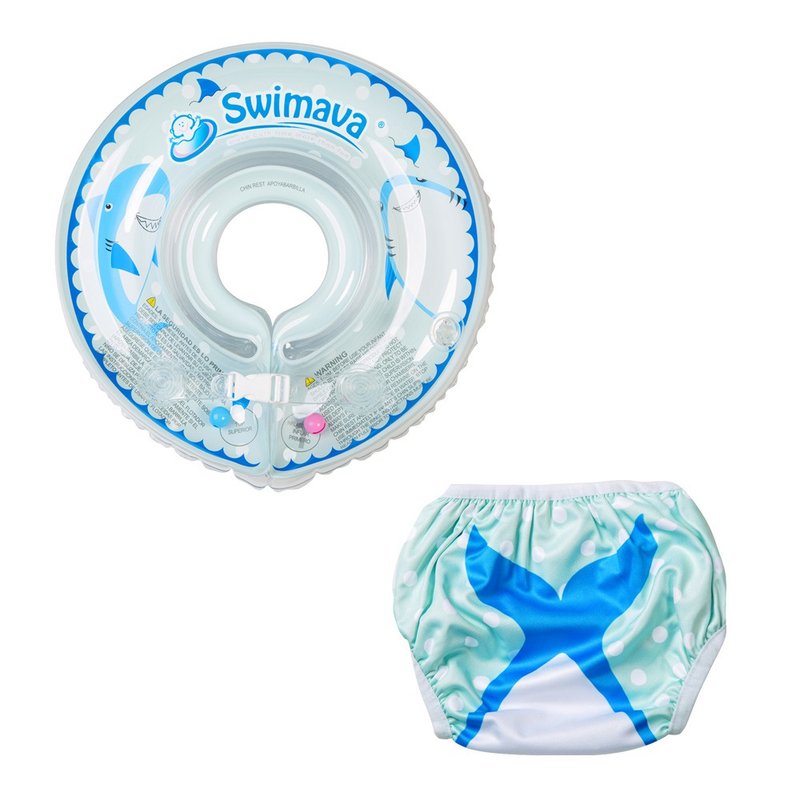 UK Swimava G1+S1 Cool Shark Baby Swim Collar/Diaper Set - Standard Size - ชุด/อุปกรณ์ว่ายน้ำ - วัสดุอื่นๆ หลากหลายสี