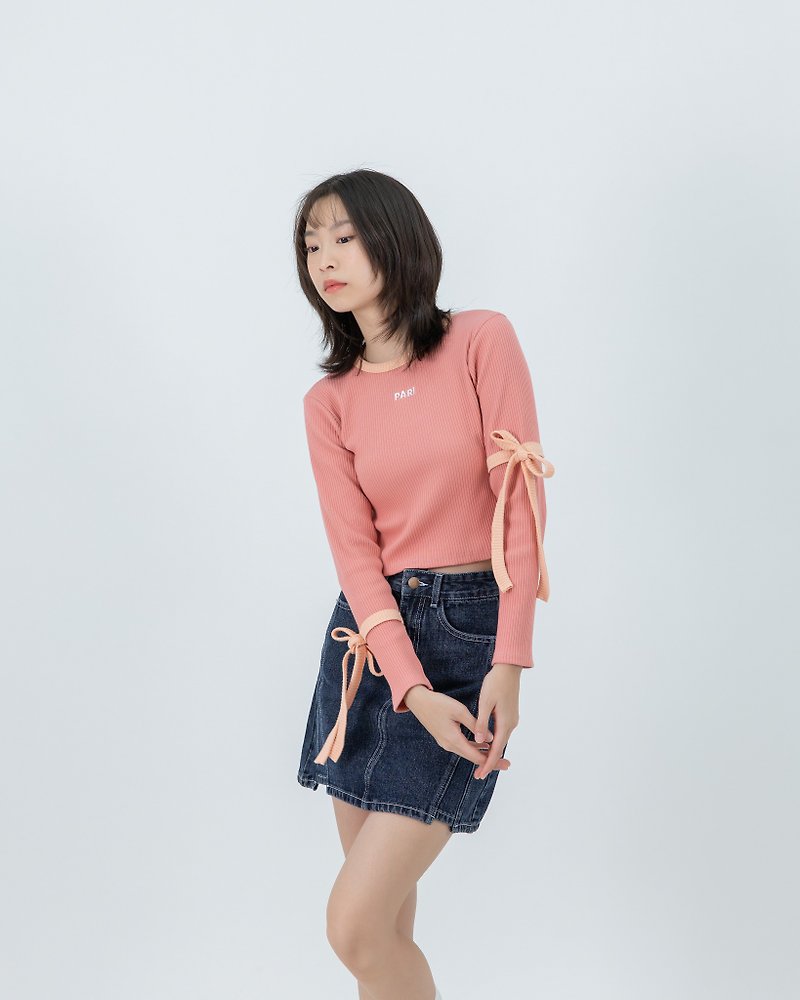 Long-sleeves Top (PG002) - Women's T-Shirts - Other Materials Pink
