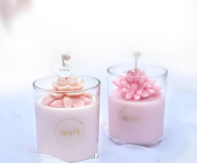 Candelight Handmade Pink Floral Gel Wax Candle – EnvyMaker
