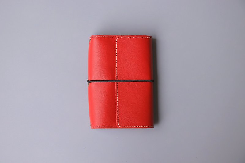 2019 leather PDA | A6 | saffron | replaceable inside page - Notebooks & Journals - Genuine Leather Red
