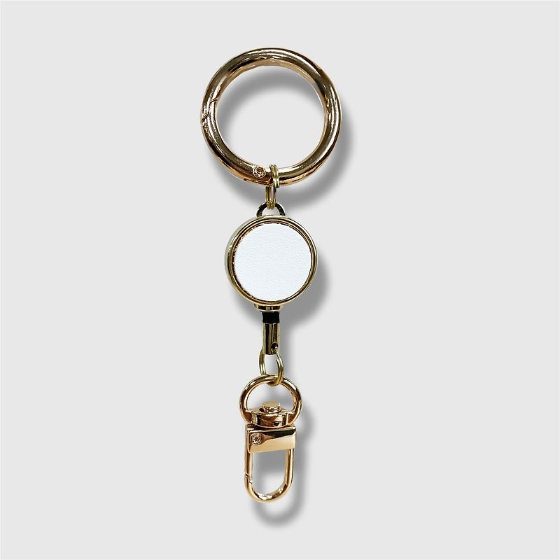 Free customized multi-function ID holder telescopic hanging buckle easy pull buckle keychain key ring / E type - Keychains - Other Metals Multicolor