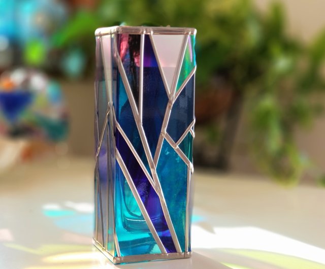 受注 琉球暁 スクエアガラス花瓶 - ショップ GlassArt RayColors