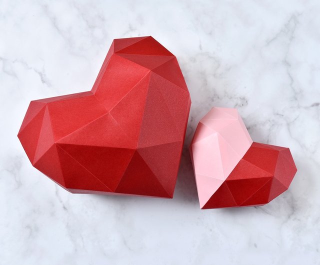 3d paper model make a good finished product ornament series a red heart lover s wedding website shop box animal wood pinkoi