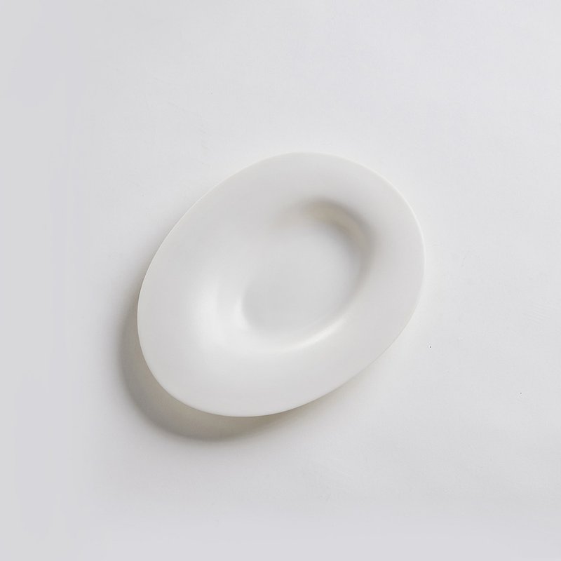 【3,co】海洋橢圓盤(小) - 白 - 碟子/醬料碟 - 瓷 白色