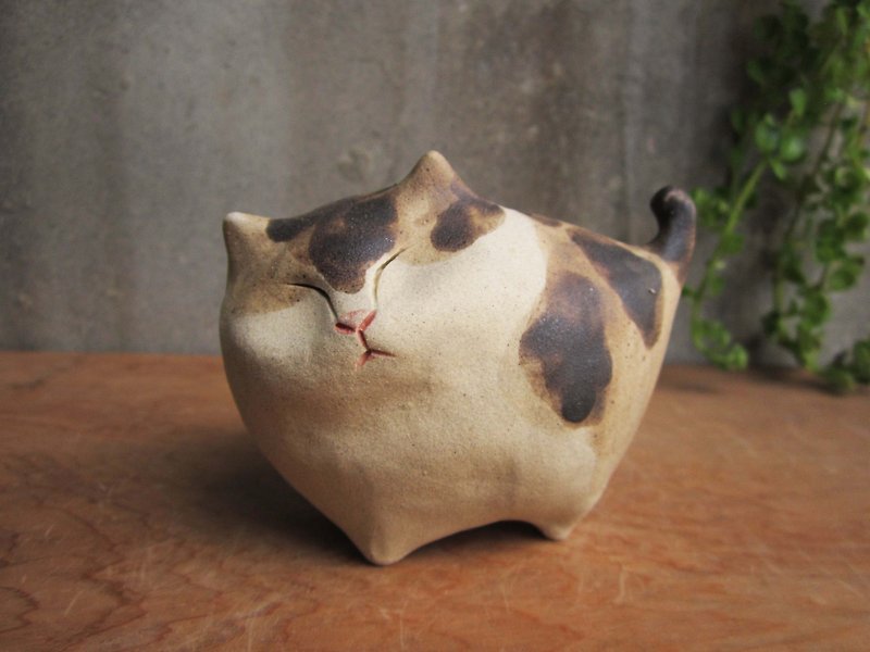 Wangcai Fat Cat Tao Ling-Sanhua - 置物 - 陶器 